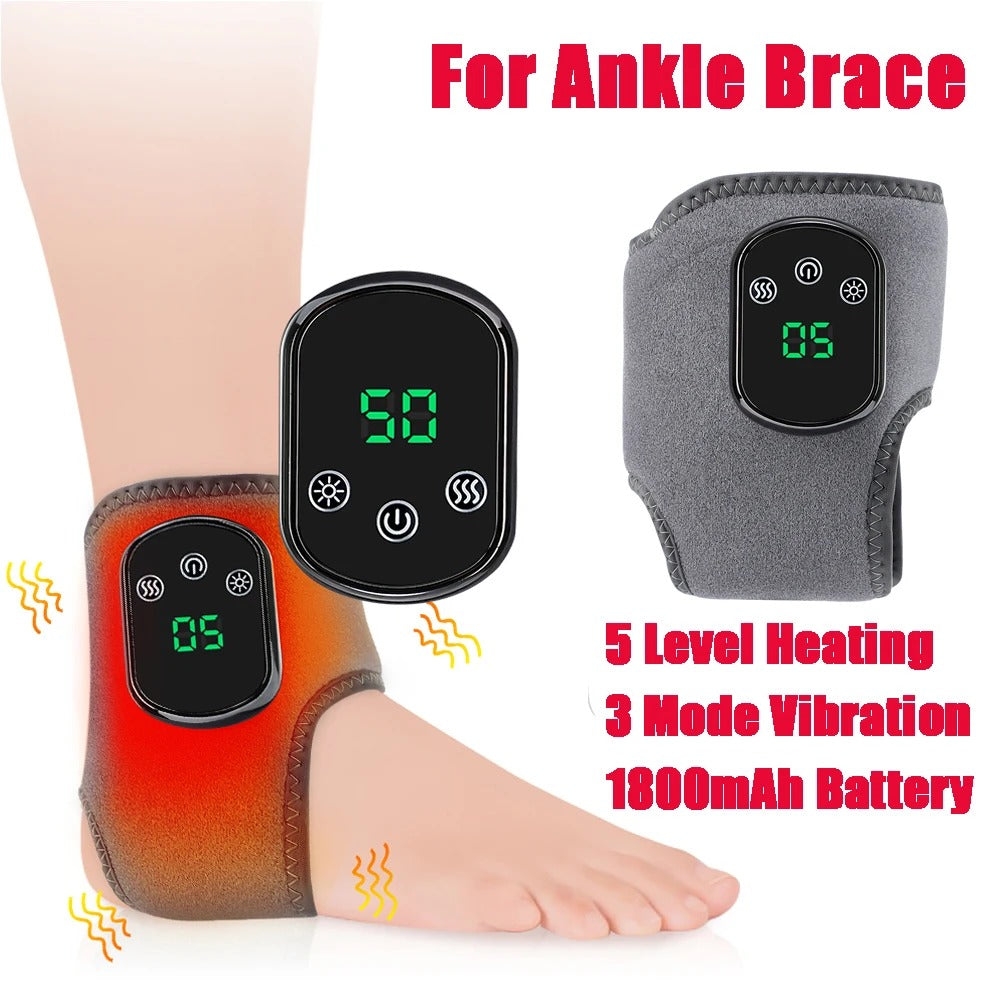 Electric Wrist Brace with Adjustable Hot Compress Vibration + Massage Ankle Guard Band Carpal Tunnel Hand Foot Protection