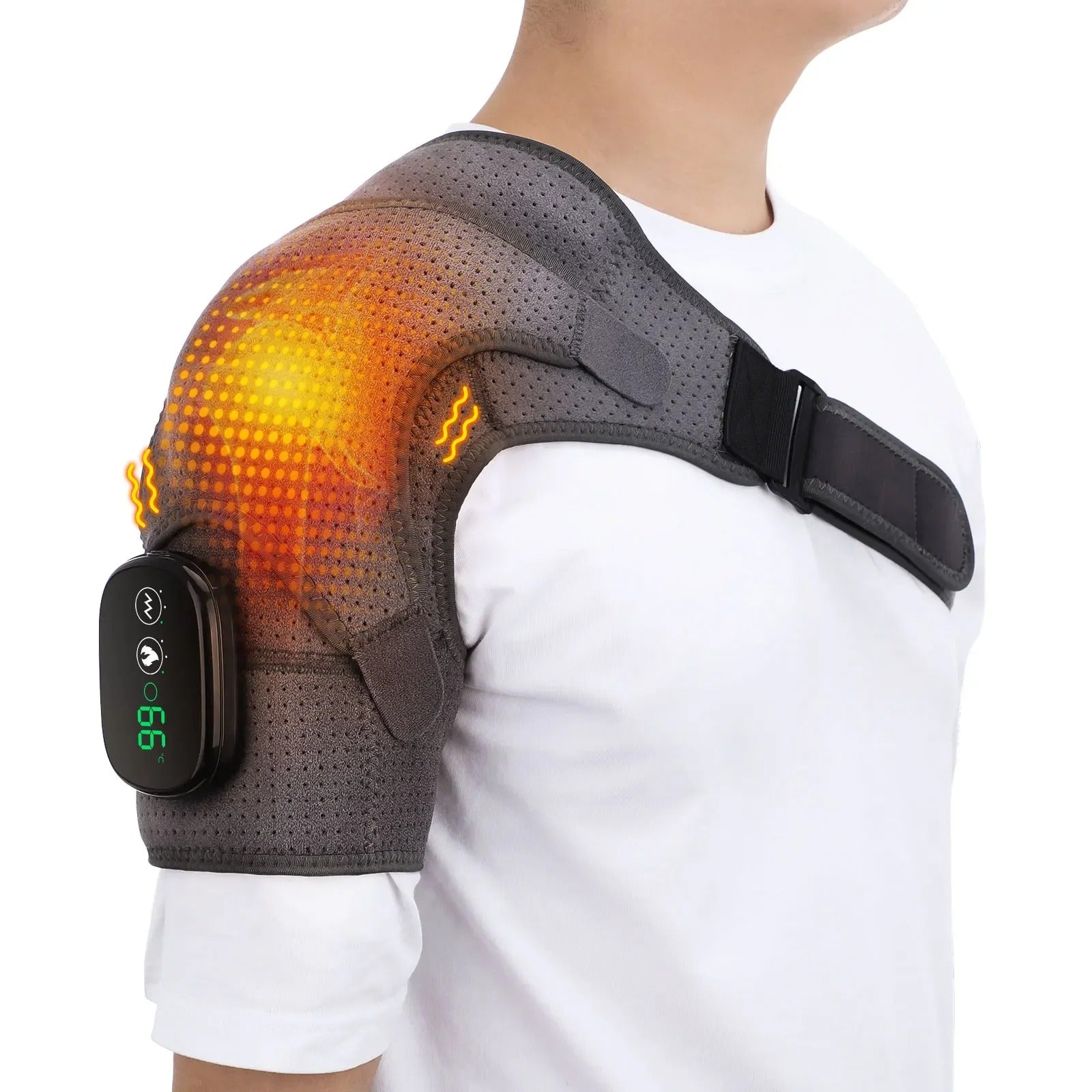 Electric Heating Shoulder Massage Heated Back Shoulder Brace Adjustable Heating Shoulder Massage Belt For Arm Muscle Relaxation