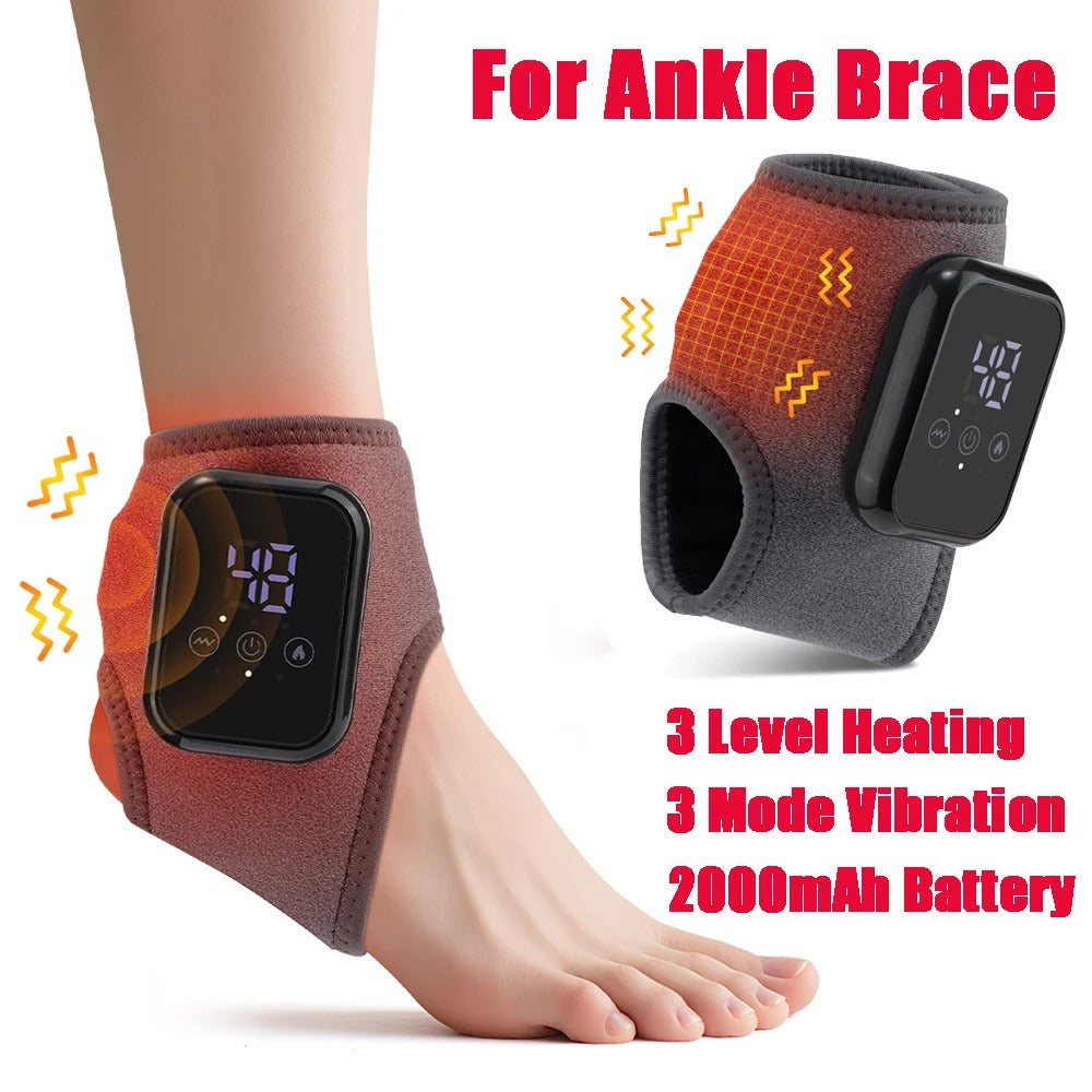 Electric Wrist Brace with Adjustable Hot Compress Vibration + Massage Ankle Guard Band Carpal Tunnel Hand Foot Protection
