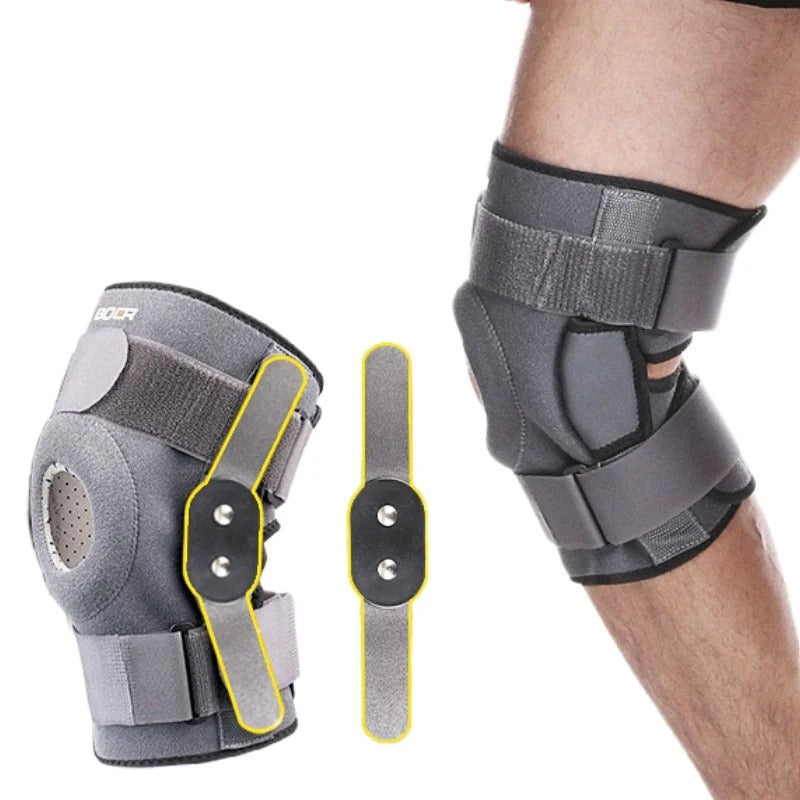 Hinged Knee Brace Open Patella Knee Support with Dual Metal Side Stabilizers for Meniscus Tear, Arthritis, Tendon Pain Relief