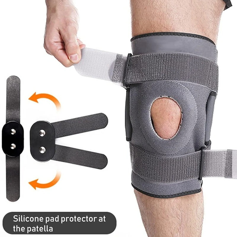Hinged Knee Brace Open Patella Knee Support with Dual Metal Side Stabilizers for Meniscus Tear, Arthritis, Tendon Pain Relief