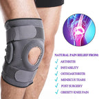 Hinged Knee Brace Open Patella Knee Support with Dual Metal Side Stabilizers for Meniscus Tear, Arthritis, Tendon Pain Relief