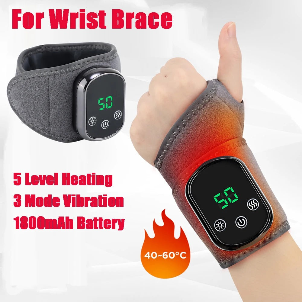 Electric Wrist Brace with Adjustable Hot Compress Vibration + Massage Ankle Guard Band Carpal Tunnel Hand Foot Protection