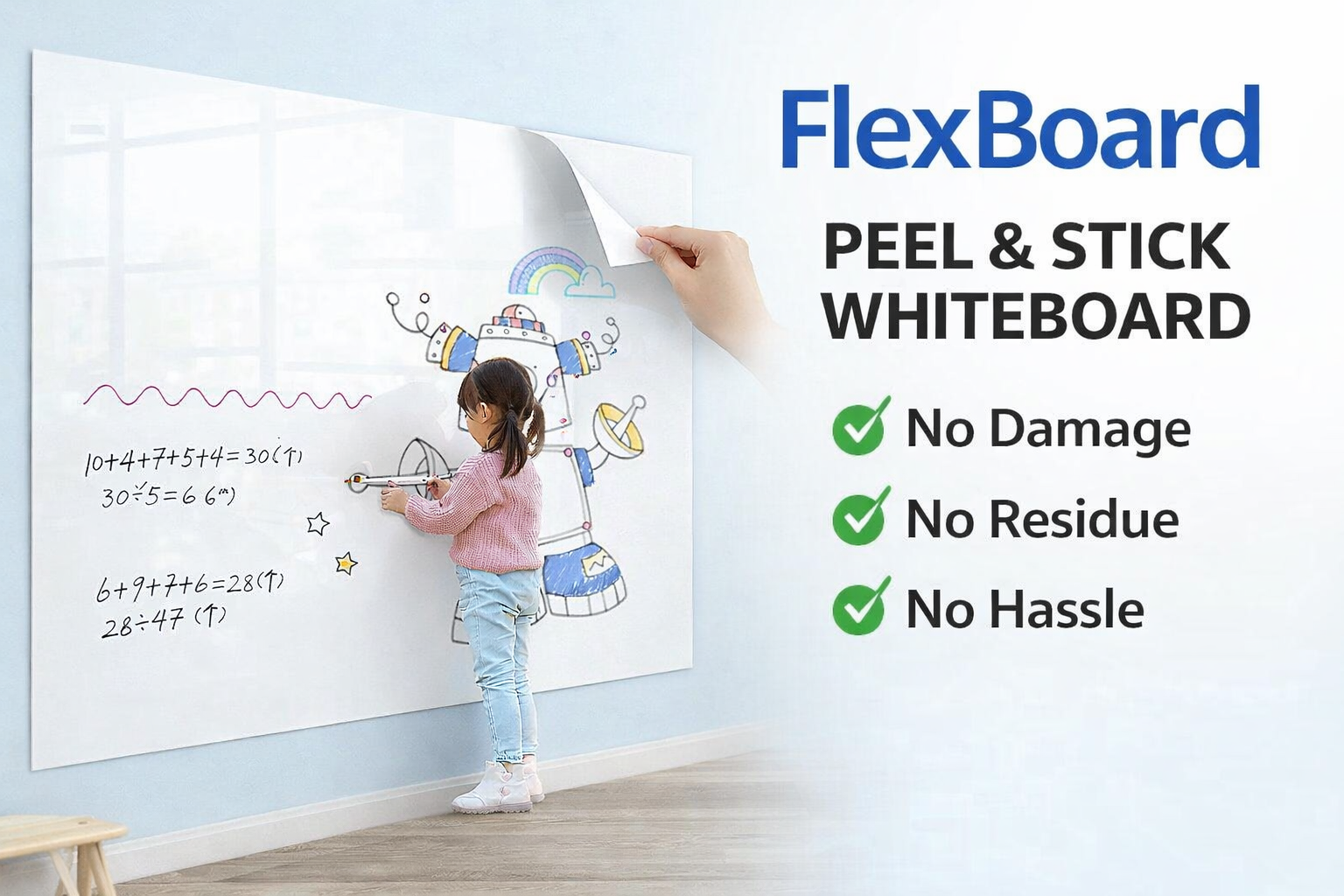 FlexBoard™ Peel & Stick Whiteboard